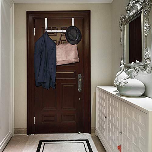 Featured yumore door hanger stainless steel heavy duty over the door hook for coats robes hats clothes towels hanging towel rack organizer easy install space saving bathroom hooks