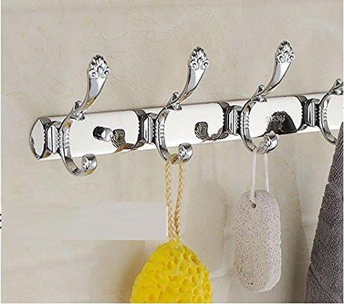 Great shacos 2 pack wall mounted coat racks hat racks hooks rail with dual hooks heavy duty for entryway foyer hallway door 4 hooks silver