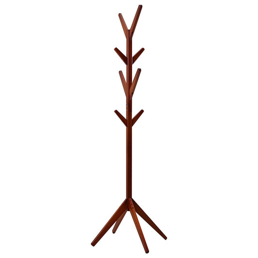 Homezest Solid Wood Coat Rack Entryway Standing Hat Jacket Coat Hanger Holder Hall Tree 8 Hooks(Teak)