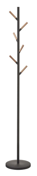 Results stainless steel wood modern coat tree rack in black finish