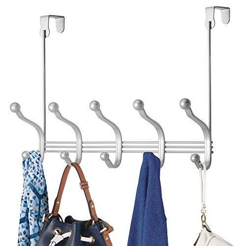 Buy vibrynt decorative over door hook metal storage organizer rack for coats hoodies hats scarves purses leashes bath towels robes men and women clothing