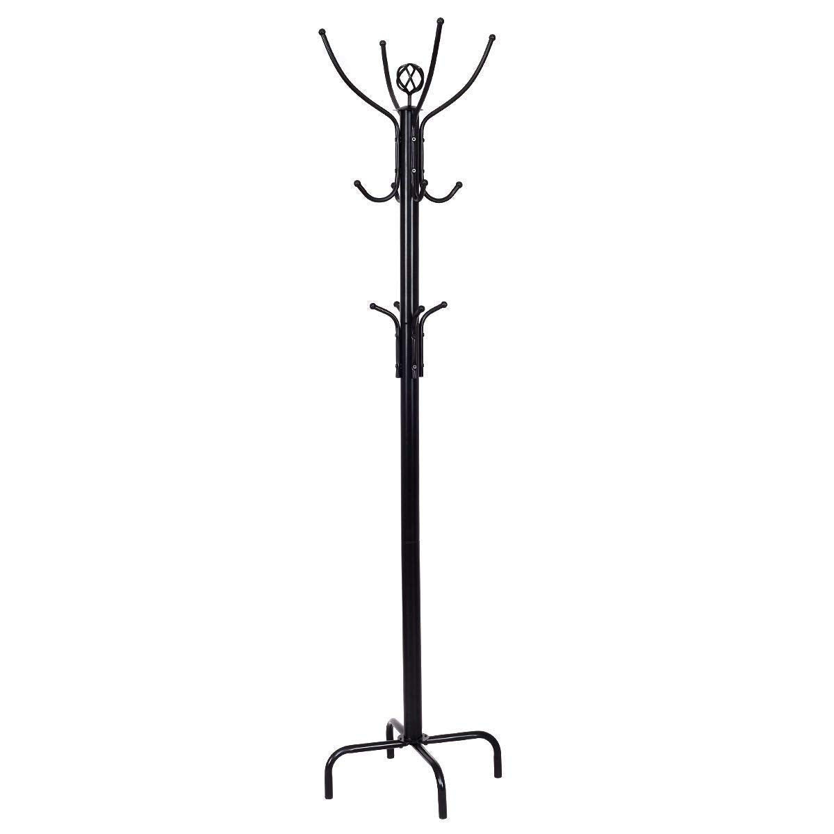 Tangkula 78" Coat Rack, Metal Frame Study Portable Free Standing Entryway Hat Coat Jacket Umbrella Holder Hanger with Base Coat Tree Stand (78")