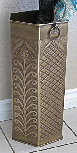 Excellent Accents Solid Brass Umbrella Stand Octagon Mediterranean