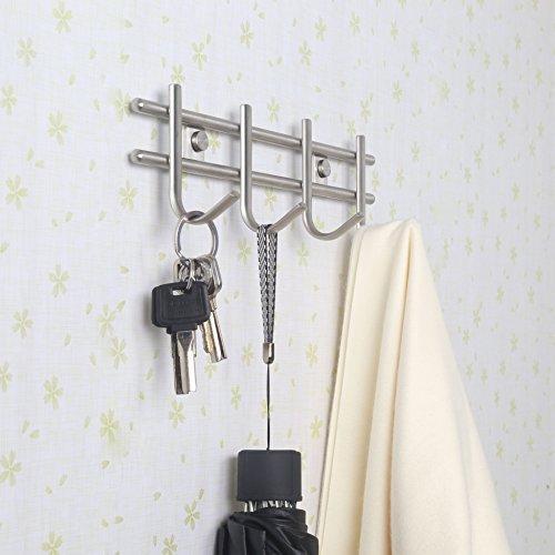 Shop for urevised wall mounted coat rack hooks heavy duty wall hooks rack robe hooks metal decorative hook rail for bathroom kitchen office entryway hallway closet hooks brushed finish