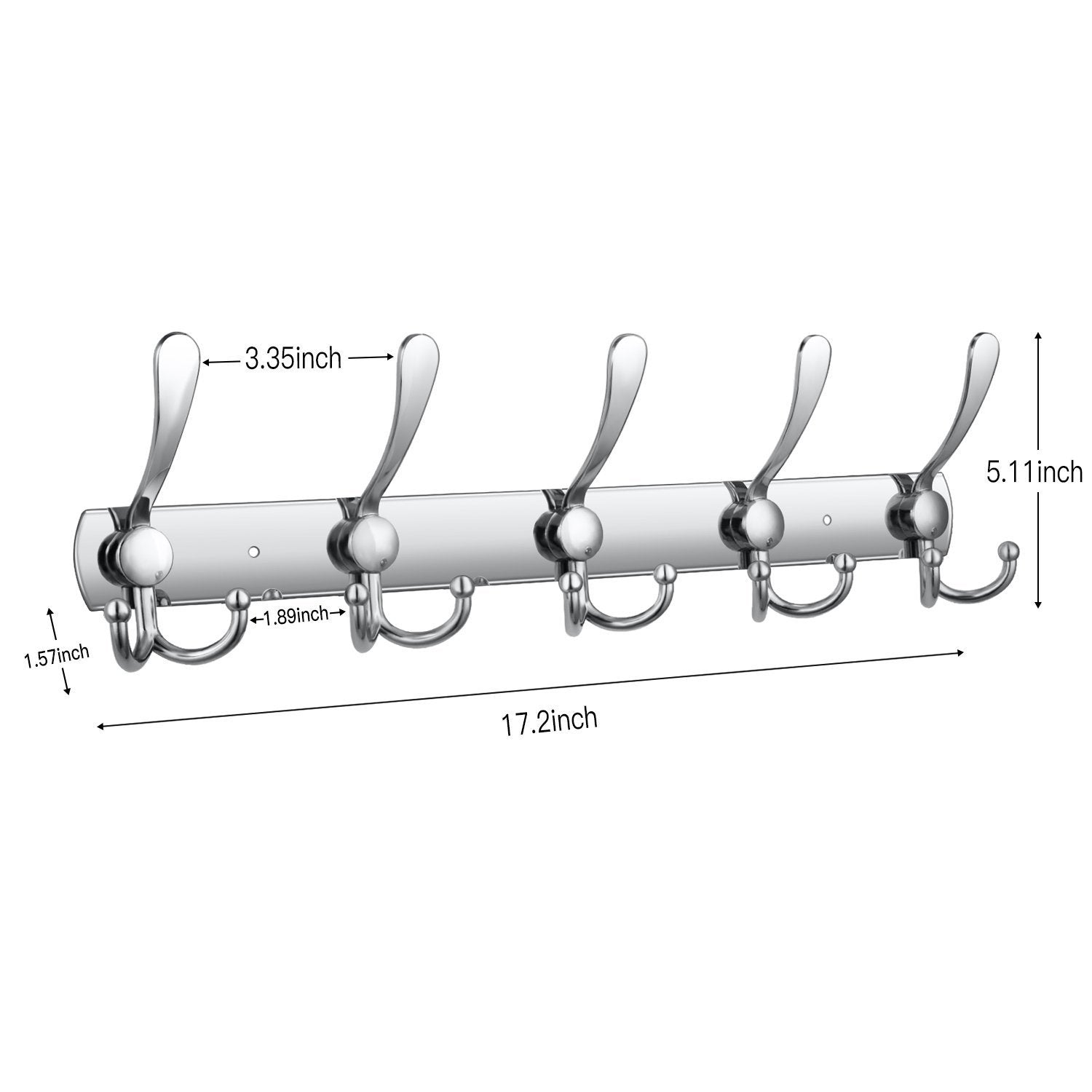 Great wall mounted coat hook rack 2 pack 30 hooks stainless steel coat hangers rack robe hat hooks with sticker