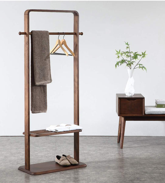 Exclusive ho ney coat rack solid wood coat rack bedroom floor storage hanger simple clothes rack home hanger color b