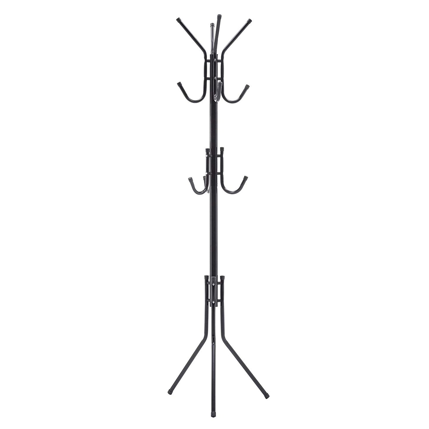 Mecor 10 Hooks 71" Metal Rack Organizer Hanger Hook Stand Coat Hat Handbag Clothes,Black