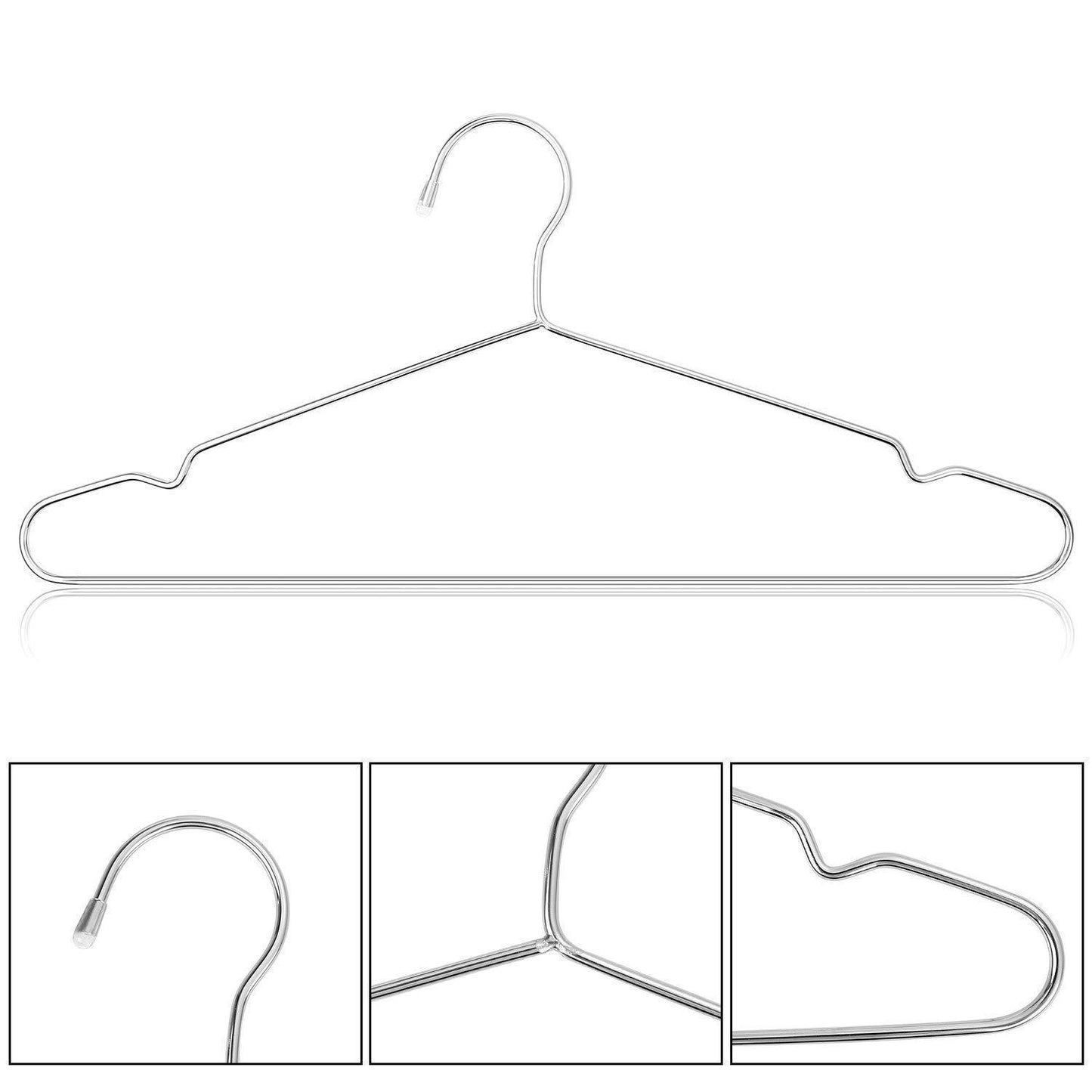 Top origa 20 pack stainless steel strong metal wire hangers 16 5 inch coat hanger standard suit hangers clothes hanger