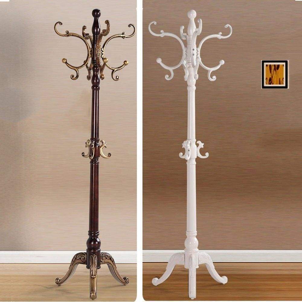 Budget european style solid wood coat racks indoor landing bedroom hangers modern assembly home clothes hanger 180cm color brown