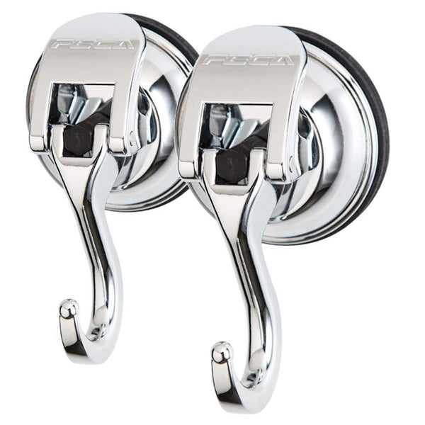 Select nice fe h2003 2pk 2 pack powerful push and lock stainless steel metal kitchen shower bathroom organizer towel coat swivel suction hook holds up to 13 lbs in chrome