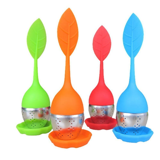 HUAL Tea Strainer Tools Silicone Strainer Loose Leaf Tea Infuser Diffuser Strainer (3 Pack Colorful Umbrella)