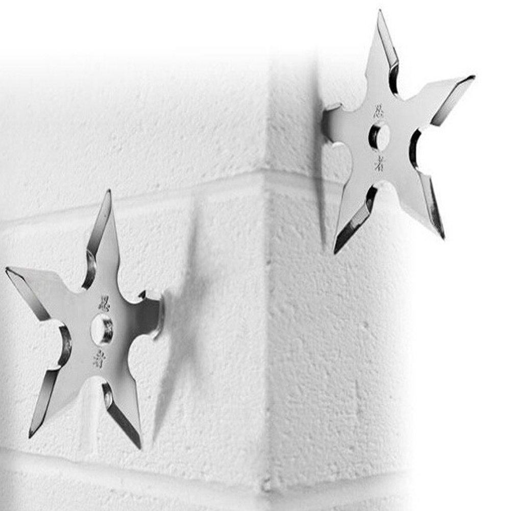 Results coat hooks ninja throwing darts star stainless steel creative wall door hook clothes hats hanger holder home decoration 5 pcs