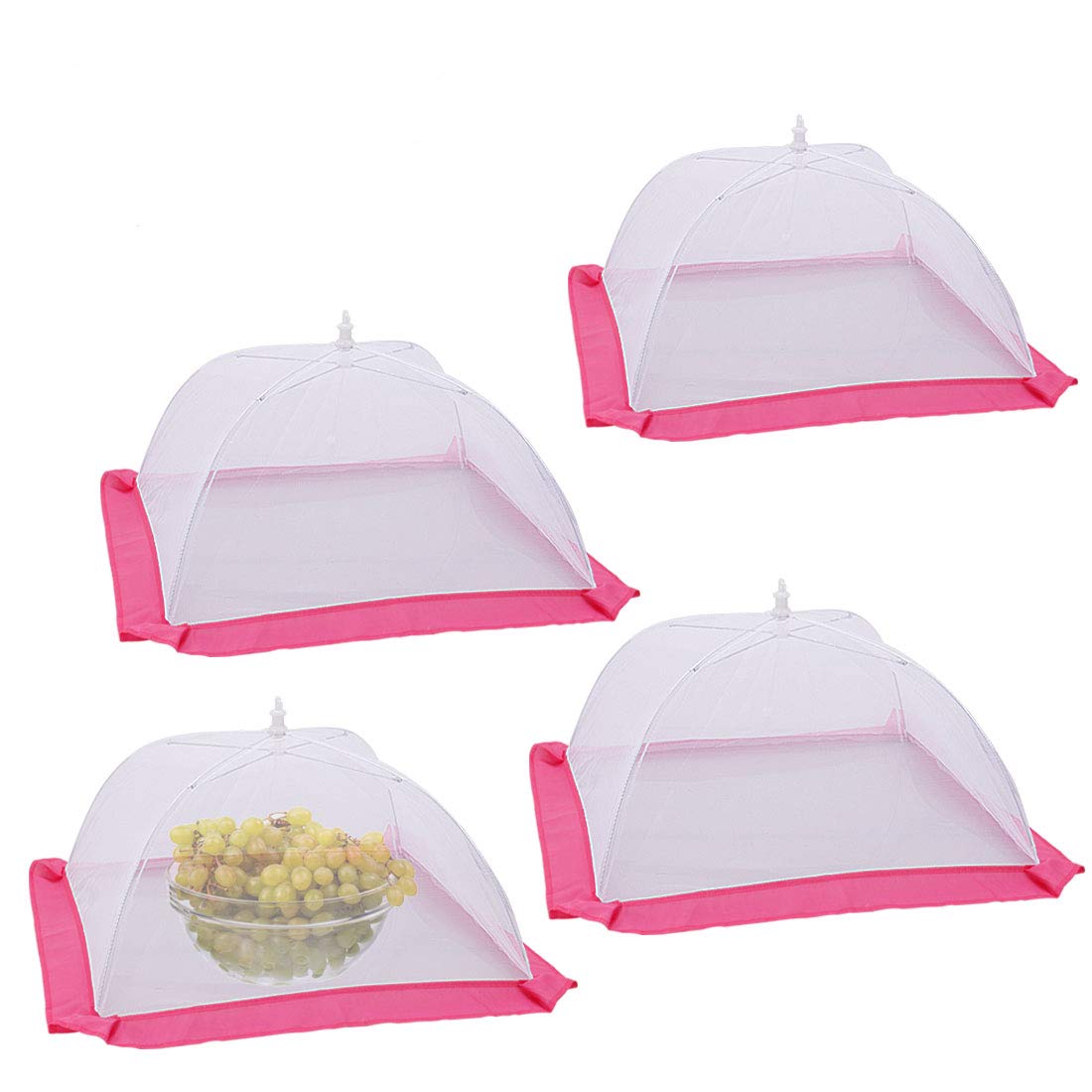 Mesh Food Cover Tents, 4 Pack 17 Inch Pop-up Screen Food Tents Umbrella for Outdoors, Protect Your Food and Fruit at Picnics, BBQ and More