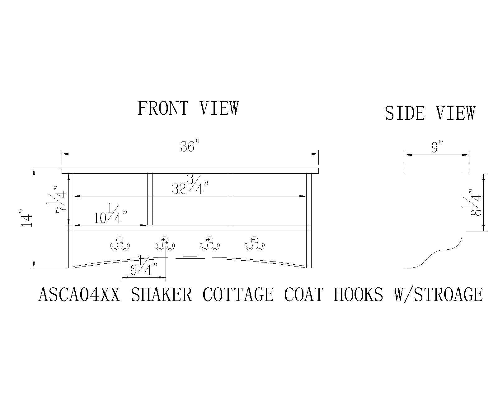 Buy alaterre shaker cottage wall mounted coat hooks with 3 cubbies charcoal gray