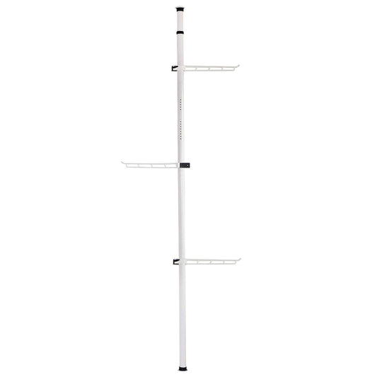 Asunflower Free Standing Coat Rack Corner Hats Hanger, 3-Tire Adjustable Metal Holder Rack, White