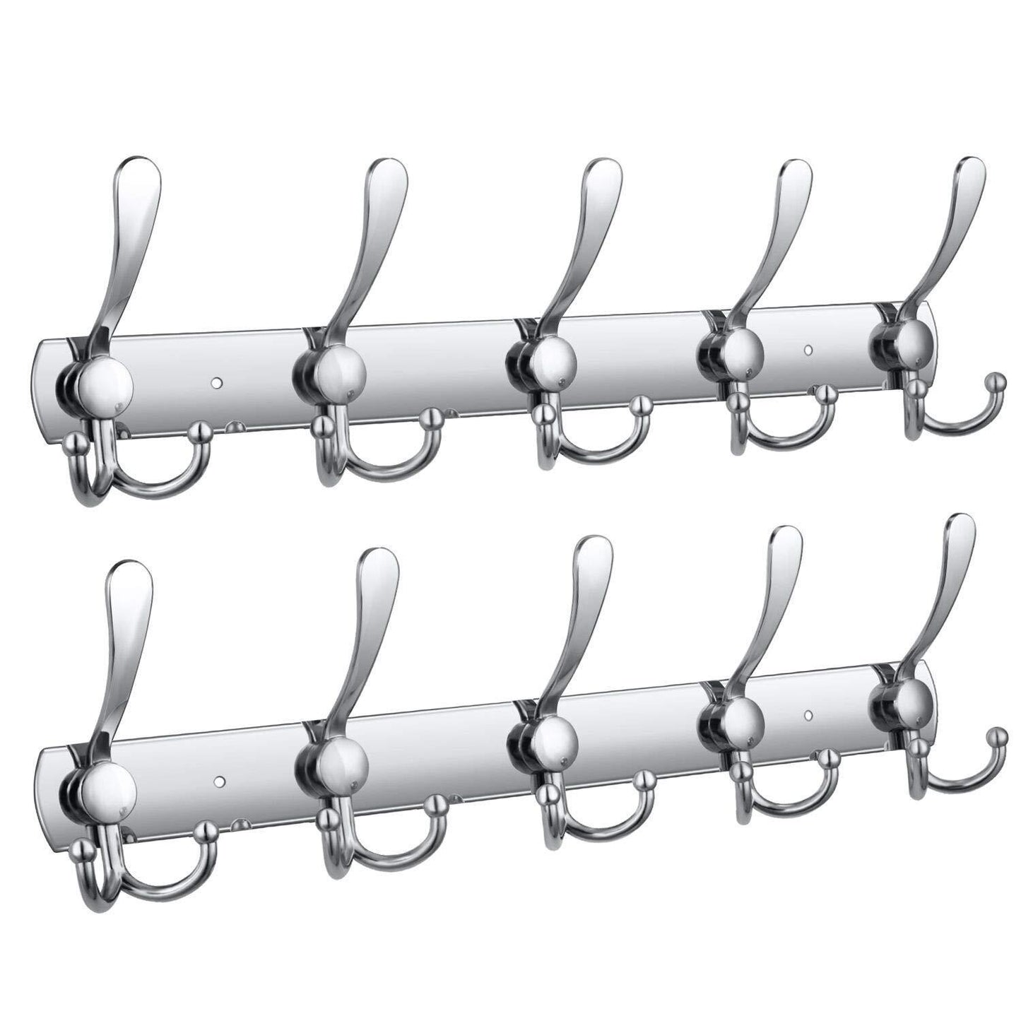 Get wall mounted coat hook rack 2 pack 30 hooks stainless steel coat hangers rack robe hat hooks with sticker