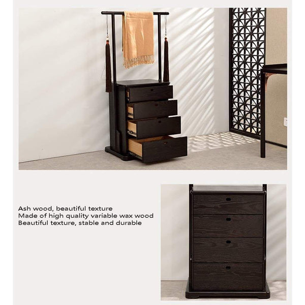 Featured coat rack solid wood new chinese style floor simple bedroom multi function storage hanger