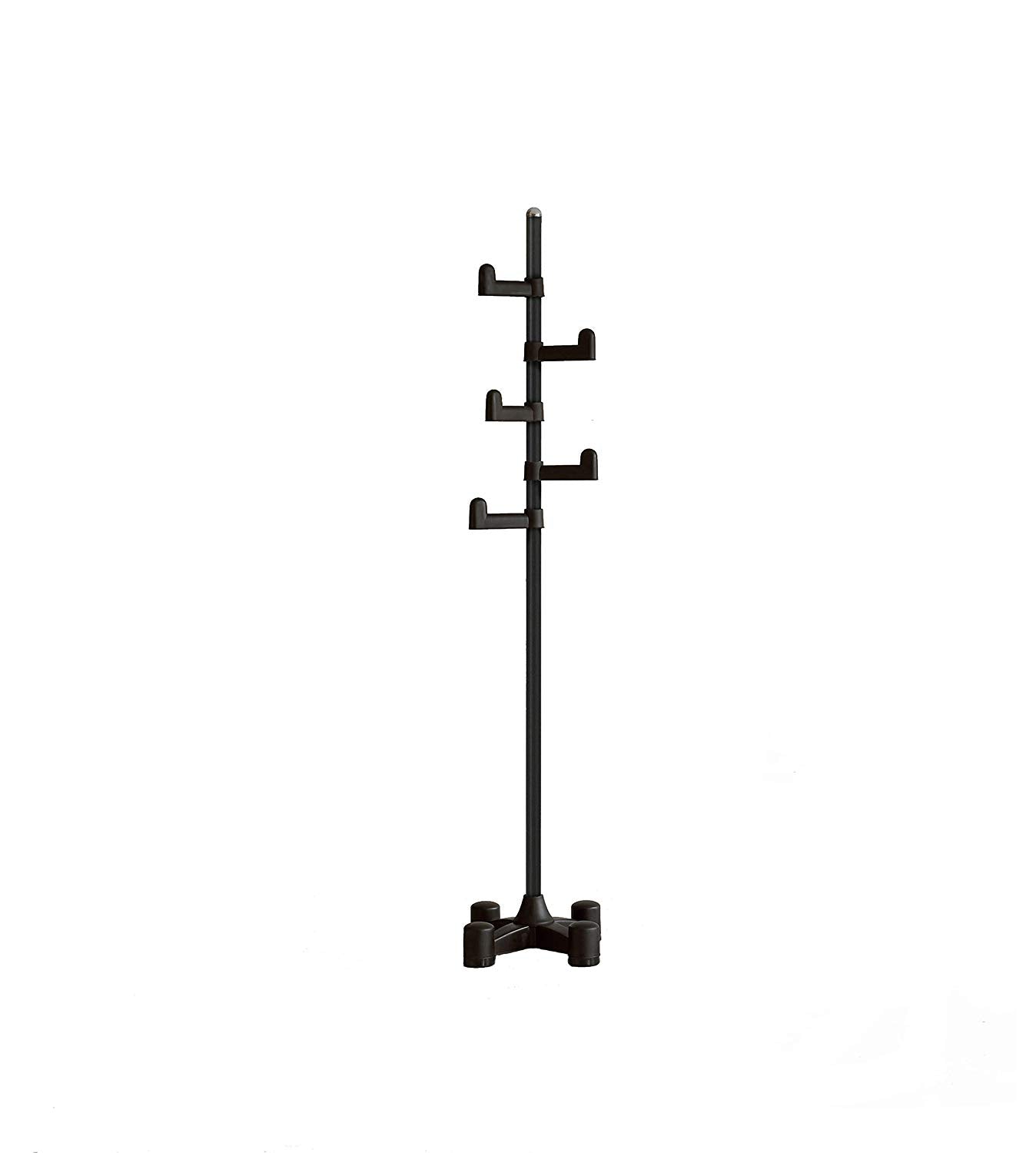 LivingStar Premium Coat Rack & Stand Hanger: modern design, easy to assemble, vertically adjustable hooks, durable body and base. Ample rooms to put heavy coats & clothes. Easily move around. (White)