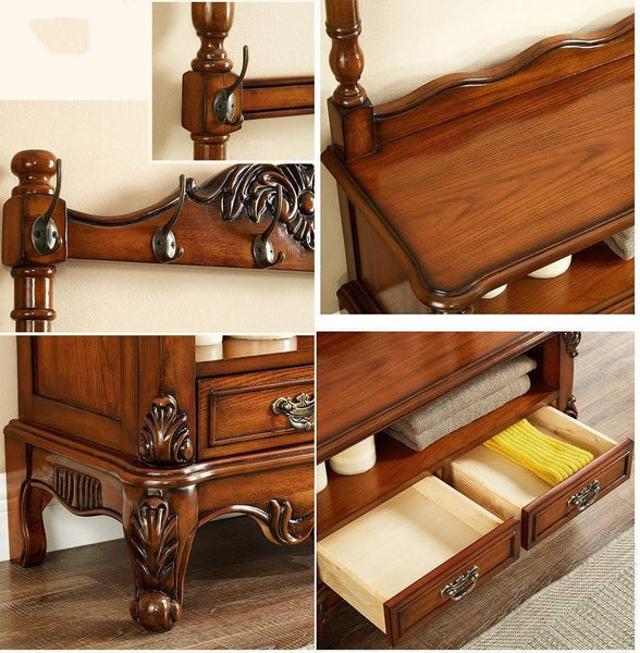 Budget kdjhp floor hangers solid wood american coat rack bedroom hangers home hall shoe cabinets shoe benches coat rack 0189 design b