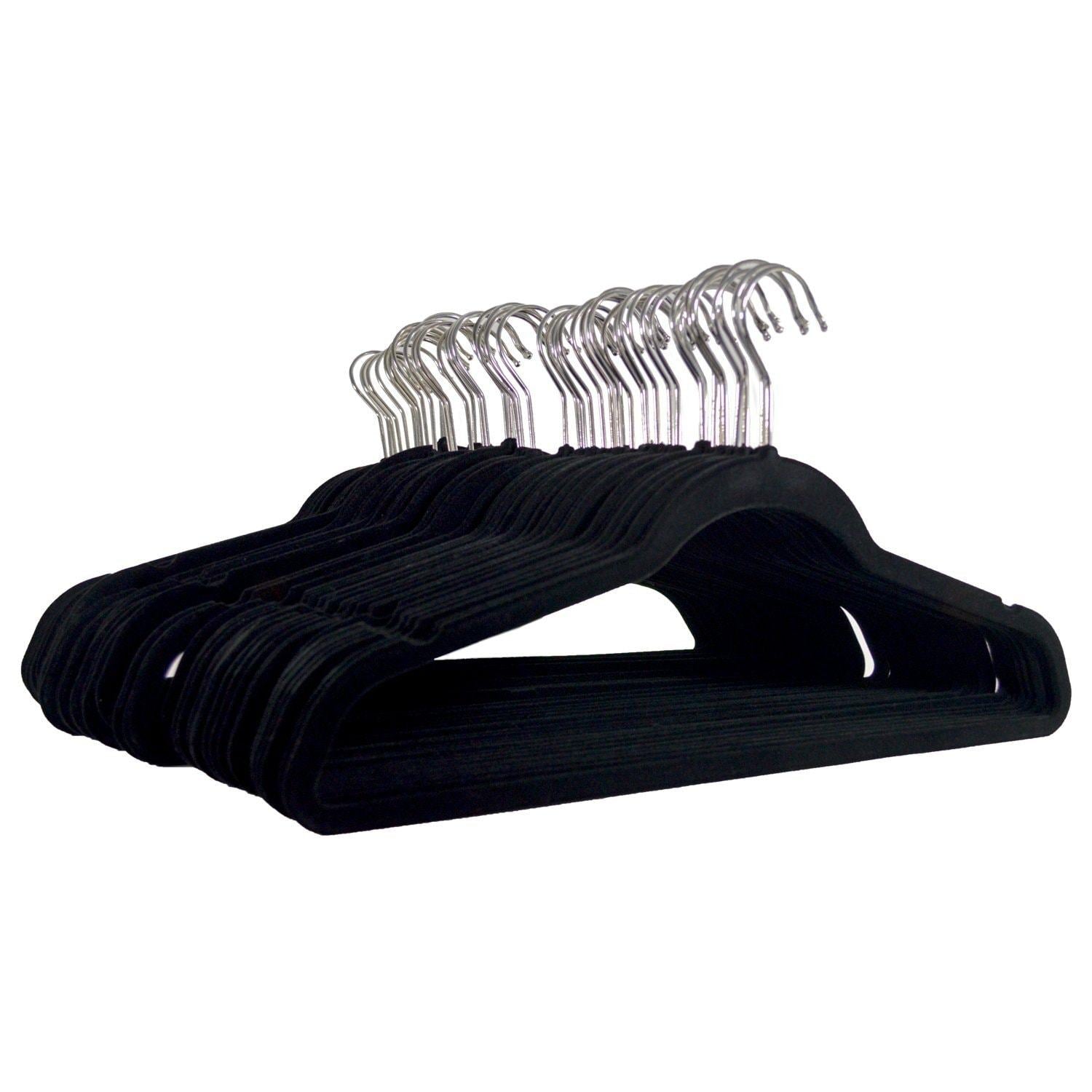 Amazon michael graves design premium ultra thin non slip velvet clothing hangers flocked durable closet space saving chrome hook for garments suits dresses pants shirts coats 50 pack black