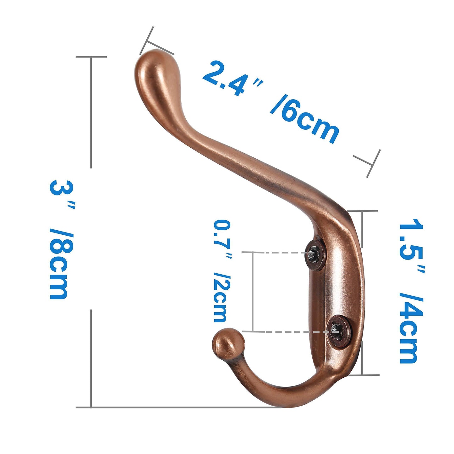 Discover the webi dual coat hook 18 set metal double robe hook decorative coat hat hook bath towel closet clothes hanger garment rail rack holder wall mount entryway kitchen antique copper