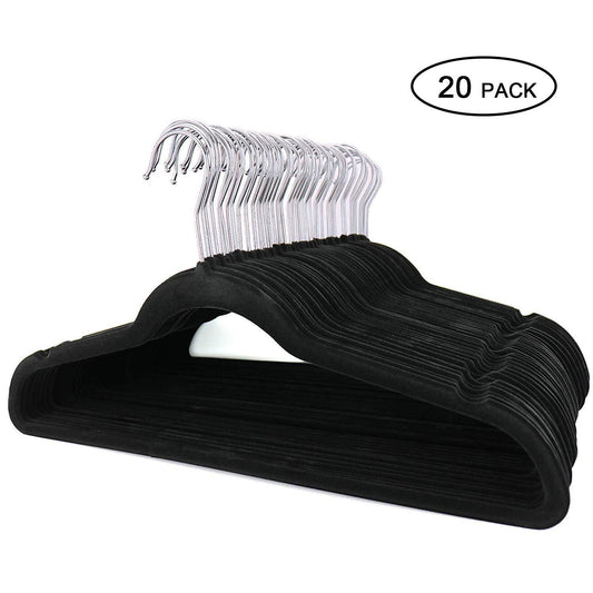 Buy topgalaxy z velvet suit hangers 20 pack closet clothes hangers non slip hangers for coat hanger pants hangers dorm hangers black