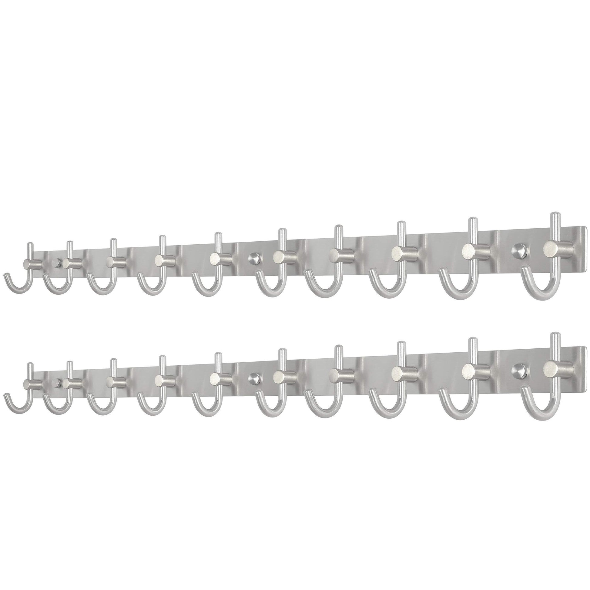 Best seller  webi wall mounted coat rack hooks 30 inch 10 hooks coat hat hook rail heavy duty stainless steel 304 decorative robe hooks for bathroom kitchen entryway closet foyer hallway brushed nickel 2 packs