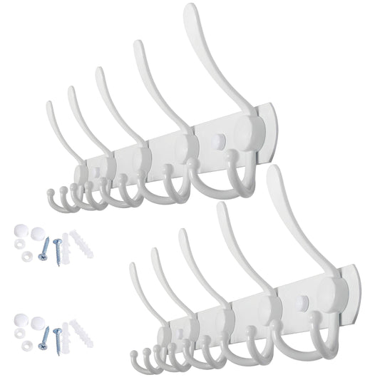 Buy now webi coat rack wall mounted 5 tri hooks decorative coat hook rack triple hook rail wall hooks for bathroom kitchen office entryway closet white 2 packs