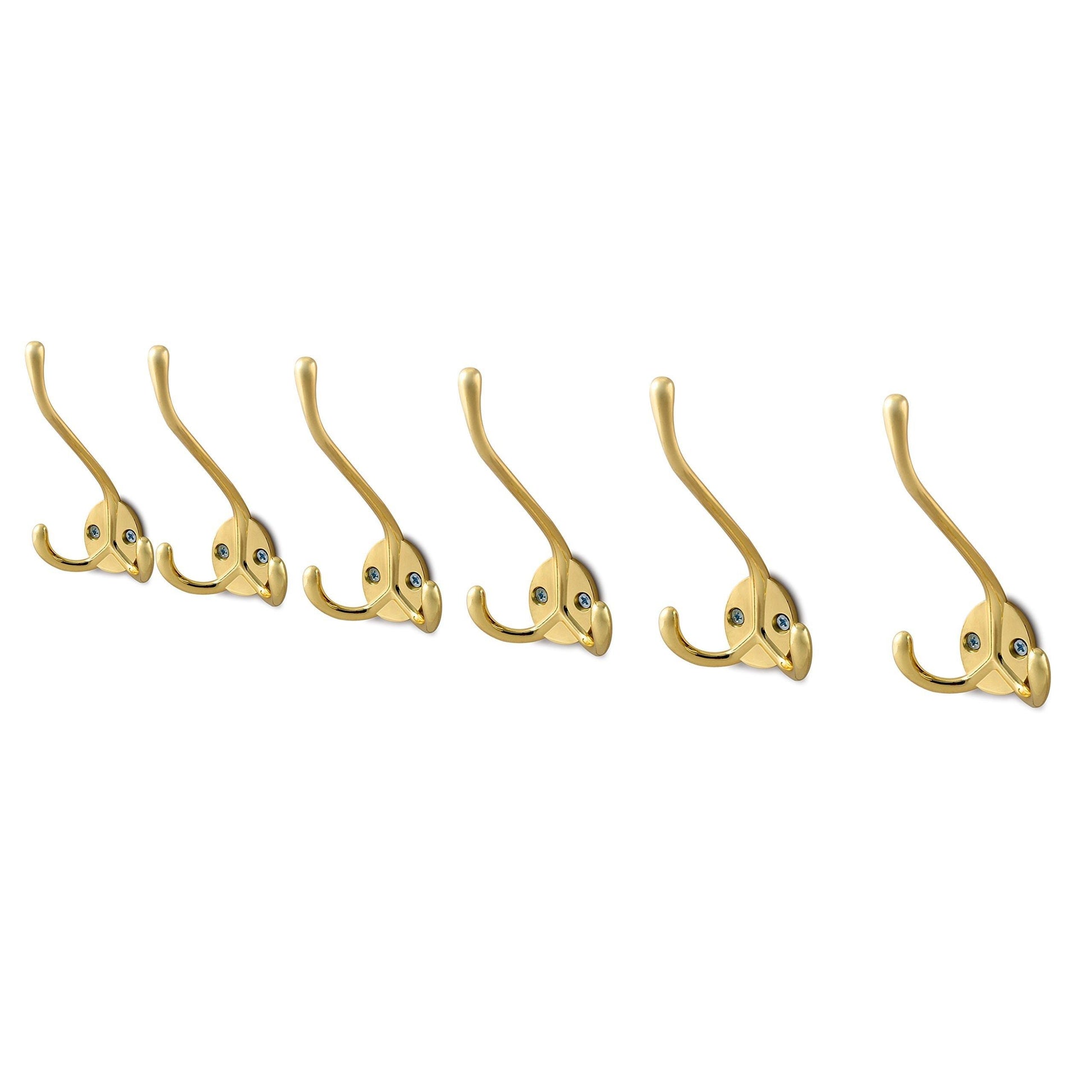 Best seller  webi 6 set bling triple coat hanger hat rack bath towel clothes key hook rail garment holder wall mounted entryway kitchen home office garage organizer storage gold zinc alloy