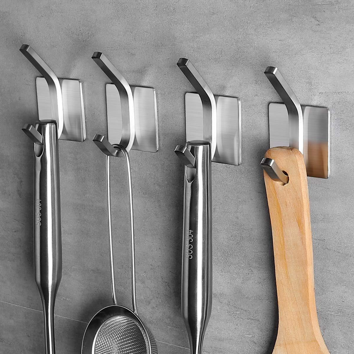 Discover the fle coat hooks adhesive hooks bathroom towel hooks wall hooks stainless steel hooks bath robe hook wall mount 4 pack