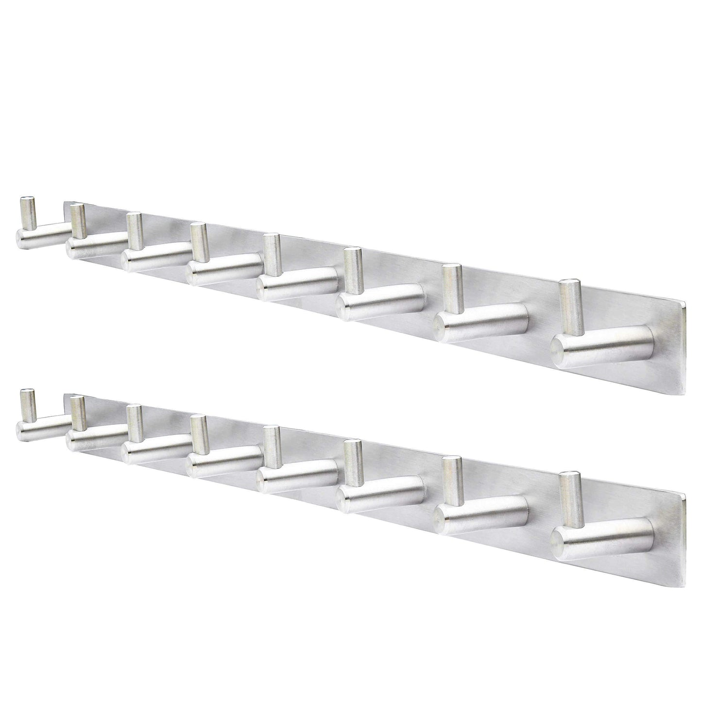 Featured webi wall mounted coat rack heavy duty sus 304 wall hooks rack robe hooks metal decorative hook rail for bathroom kitchen office entryway hallway 8 hooks brushed finish 2 packs