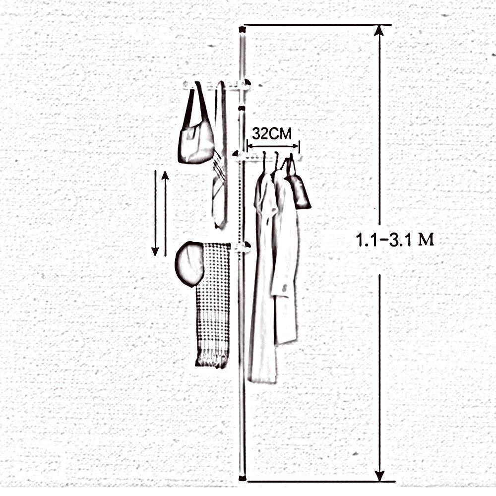 Discover xqy clothes stand coat racks portable indoor garment rack tools free diy coat hanger clothes wardrobe heavy duty stainless steel poles and bars reach hook included space fit and saver stable and