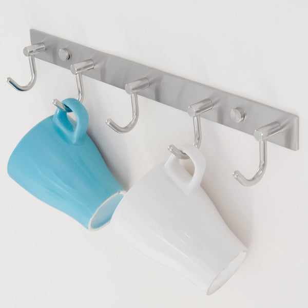 The best arks royal wall coat hooks solid stainless steel hanger rail durable hook rack for clothes bags or keys brushed stainless steel finish 8 hooks