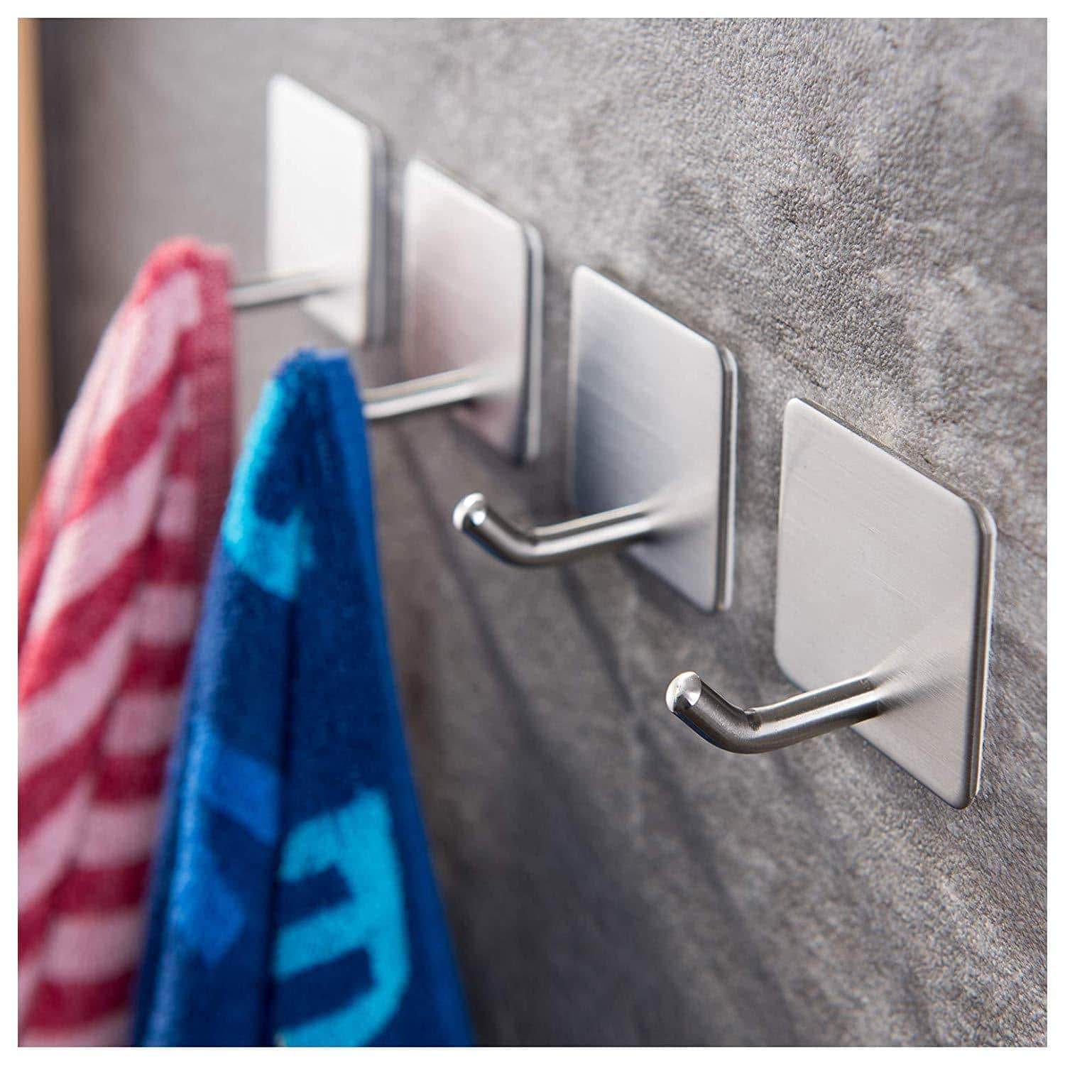 Top rated sticky hooks stainless steel adhesive hooks hang your robe umbrella sports equipment dog leashes necklaces belts handbags aprons oven mitts coats and wreaths on the door