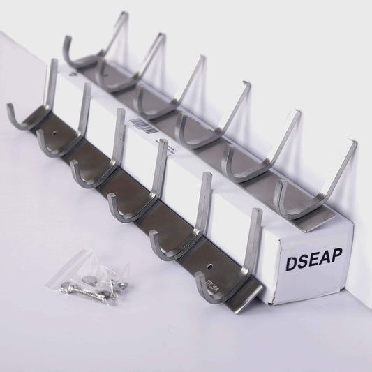 Purchase dseap wall mounted coat rack 6 hooks stainless steel 304 metal hook rail hook rack coat hooks bath towel hooks 2 packs