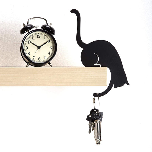 Artori Design Black Metal Cat Hanger | Decorative Cat Rack | Towel Hook | Gift for Cat Lovers | Coat Rack