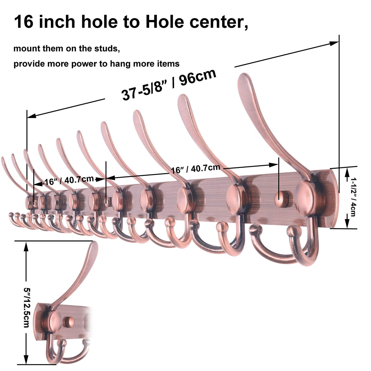 Save on webi coat rack wall mounted 16 hole to hole center10 tri hook for hanging coats metal coat hook rack rail wall coat rack with hooks coat hanger wall mount for entryway jacket antique copper 2 pcs