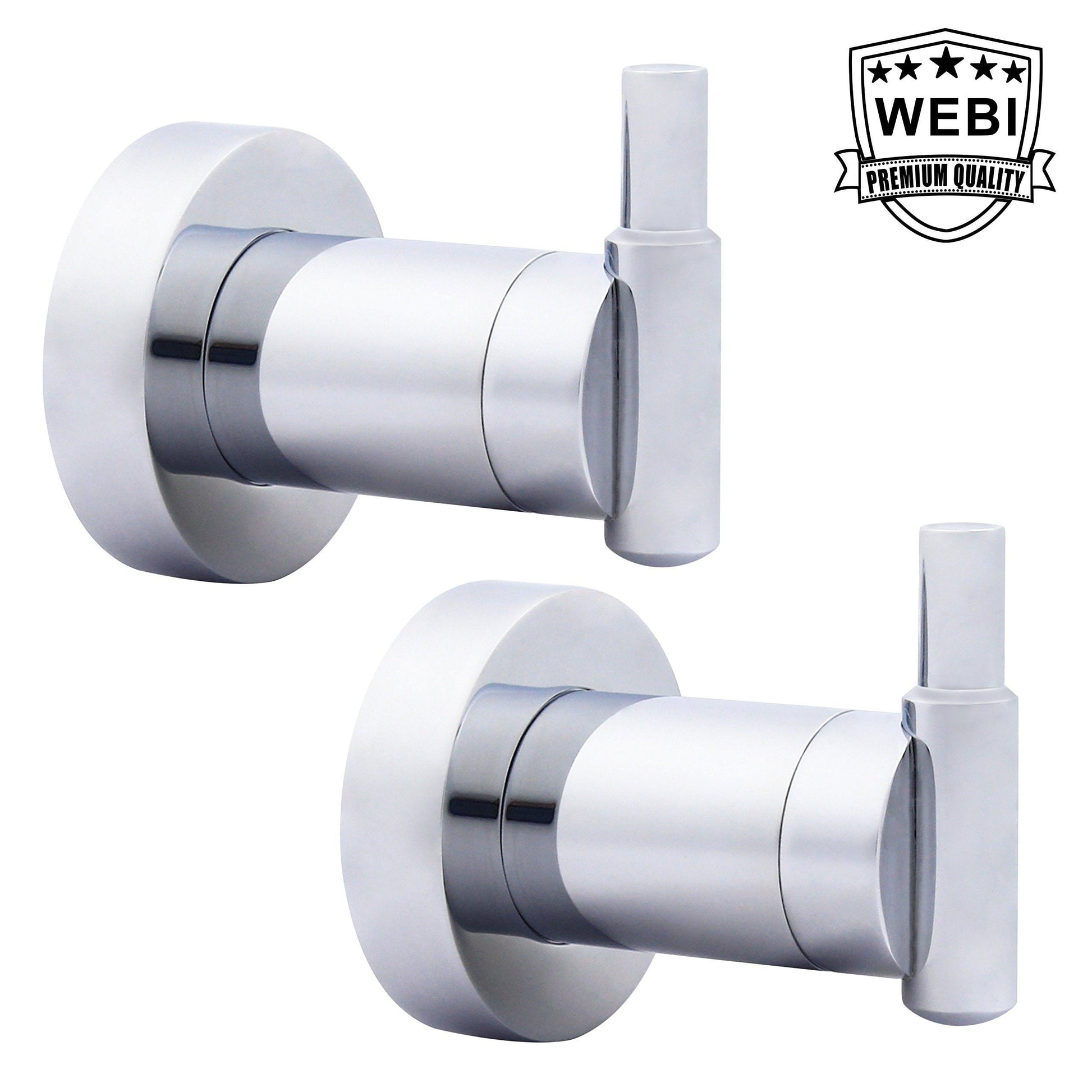 Best seller  webi brass robe hooks brass stainless steel plating single towel hook wall mounted coat rack heavy duty coat hat hook chrome polished 2 packs g yyy3 2