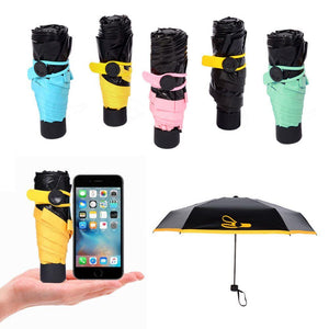 Mini Folding Lightweight Umbrella Compact Windproof Anti UV Rain Sun Parasol