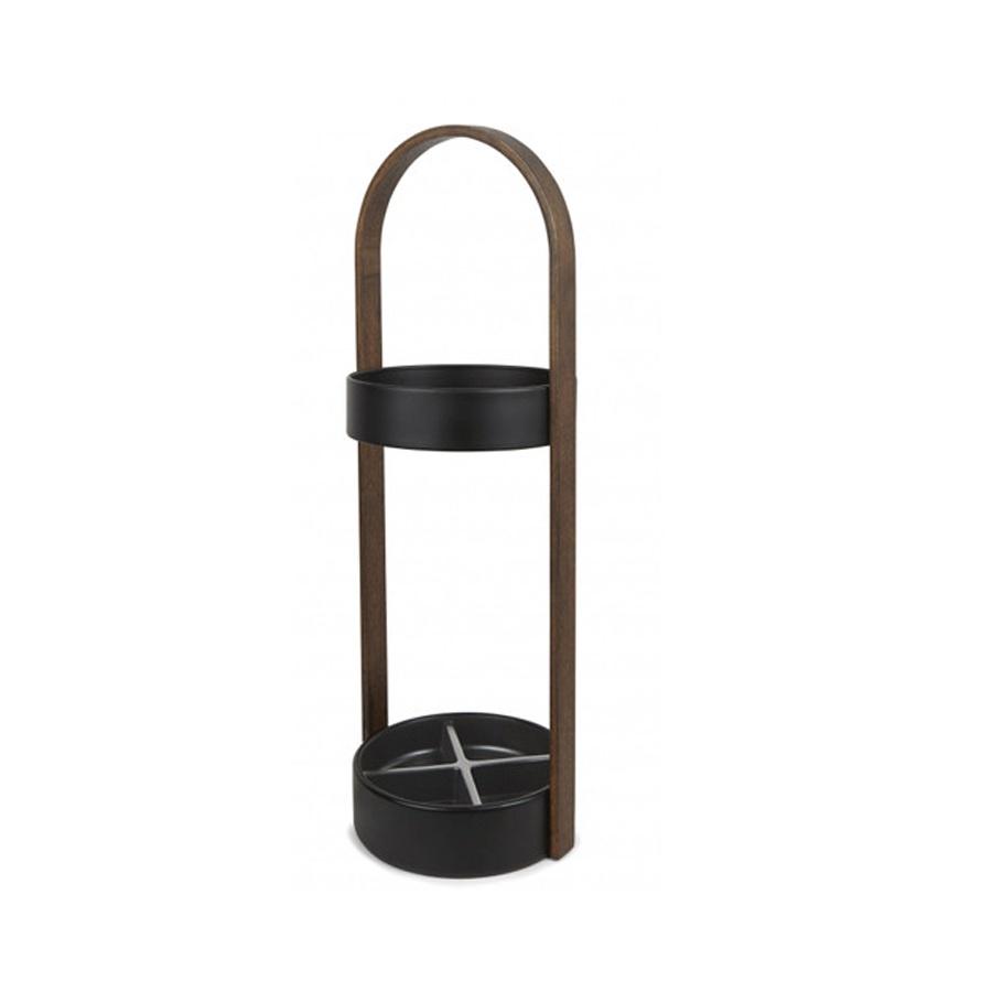 Umbra Hub umbrella stand - walnut/black