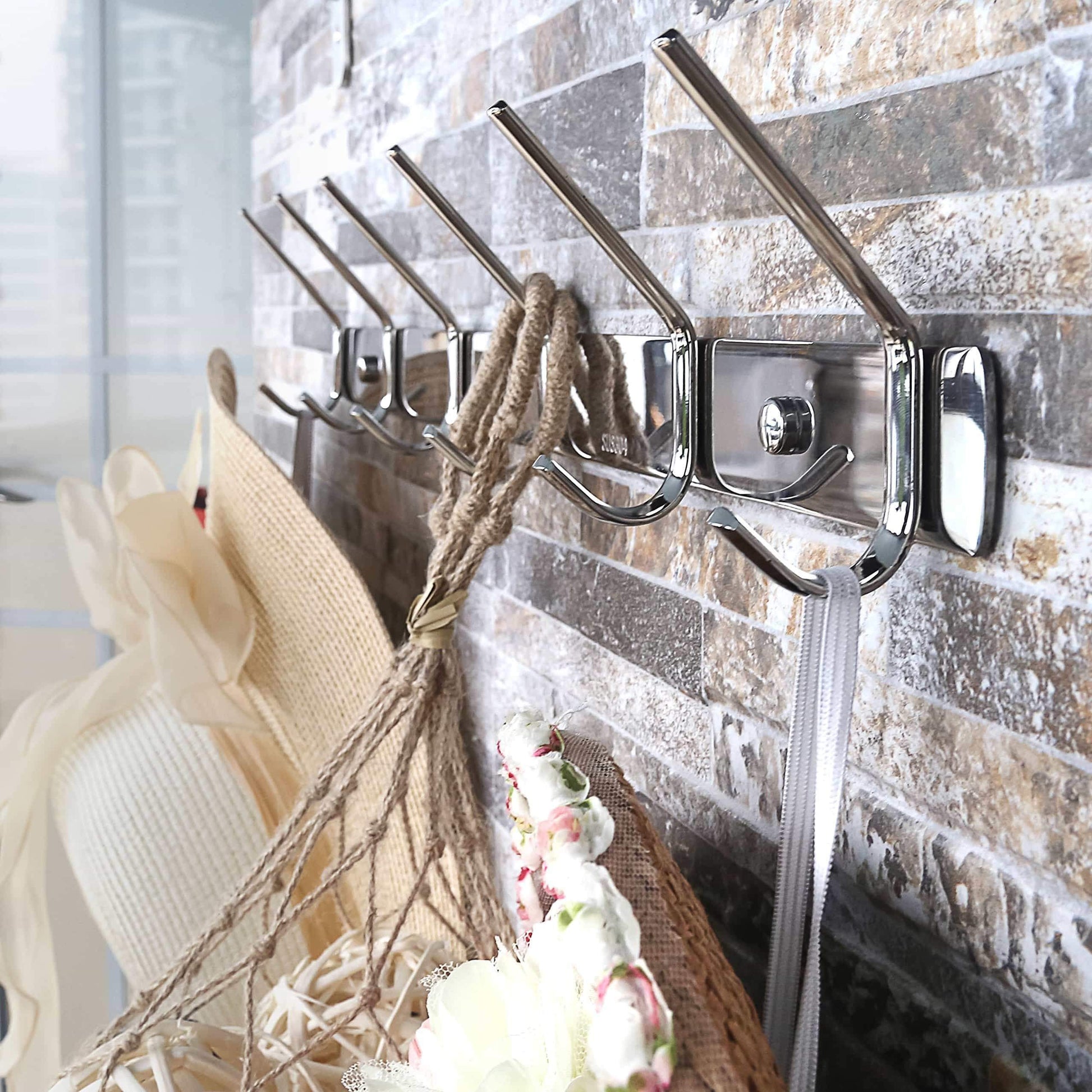 Discover the best webi sus304 heavy duty 8 peg large coat hat hooks robe bath kitchen towel utensil utility garment rack hanger rail holder wall mount bedroom entryway garage bathroom home organization polished