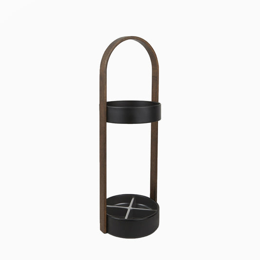 Hub Umbrella Stand (Black/Walnut)