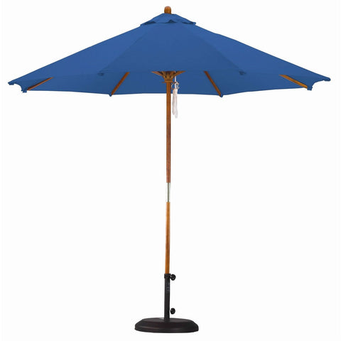 9-Ft Pulley Patio Umbrella with Pacific Blue Canopy