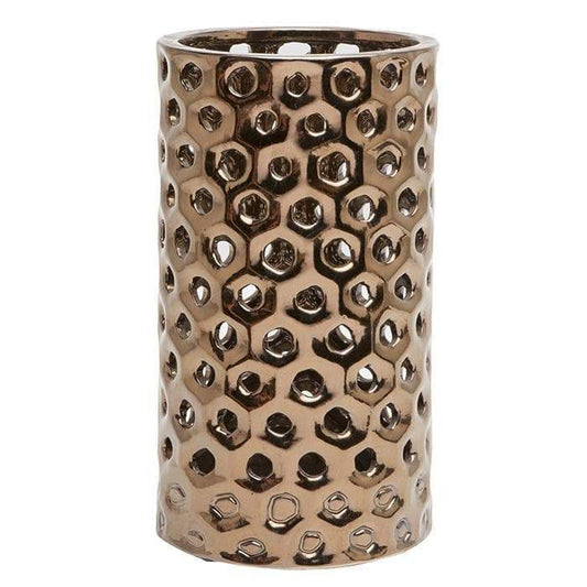 Edmonton Ceramic Umbrella Stand (Crackled Gold) - Small