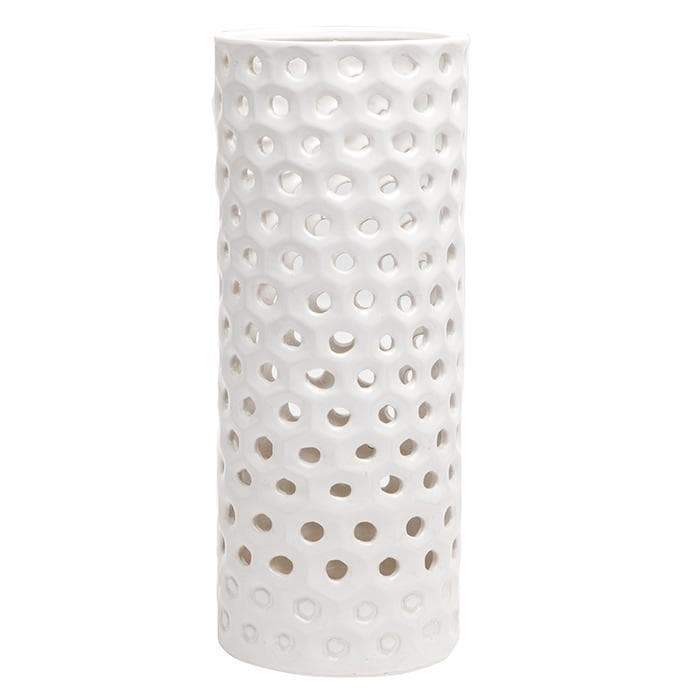Edmonton Ceramic Umbrella Stand (Glossy White) - Large