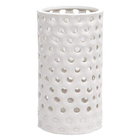 Edmonton Ceramic Umbrella Stand (Glossy White) - Small