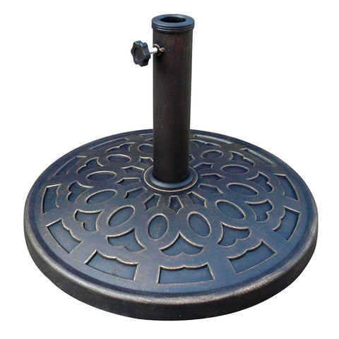 30 lb Free Standing Sturdy Outdoor Resin Umbrella Base in Grey Black Finish