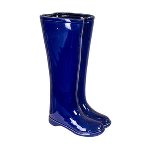 Well Designed Ceramic Boots Umbrella Stand, Blue